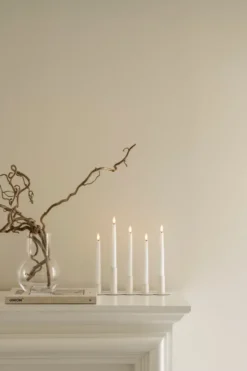 Lykke yhdistettävä kynttilänjalka sis. 5 kpl LED-kynttilöitä, White