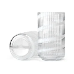 Lyngby maljakko, White swirl, 25 cm