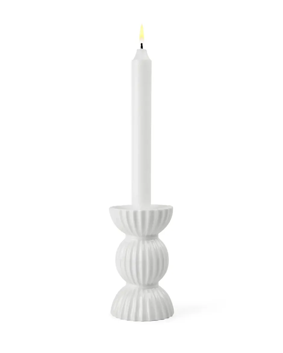 Lyngby Tura -kynttilänjalka 14 cm, Valkoinen