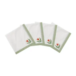 Madelen Möllard Tulip puuvillalautasliina, Vaaleanvihreä, 4-pack, 45x45 cm