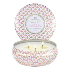 Maison Blanc 3-wick Tin tuoksukynttilä 40 tuntia, Saijo Persimmon