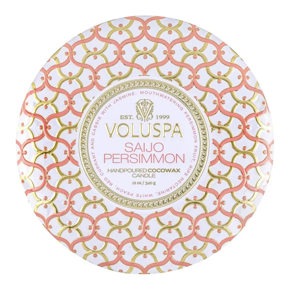 Maison Blanc 3-wick Tin tuoksukynttilä 40 tuntia, Saijo Persimmon