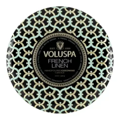 Maison Noir 3-wick Tin tuoksukynttilä 40 tuntia, French Linen