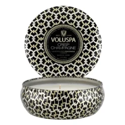 Maison Noir 3-wick Tin tuoksukynttilä 40 tuntia, Crisp Champagne