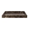 Marble koristetarjotin large 30x40 cm, Brown