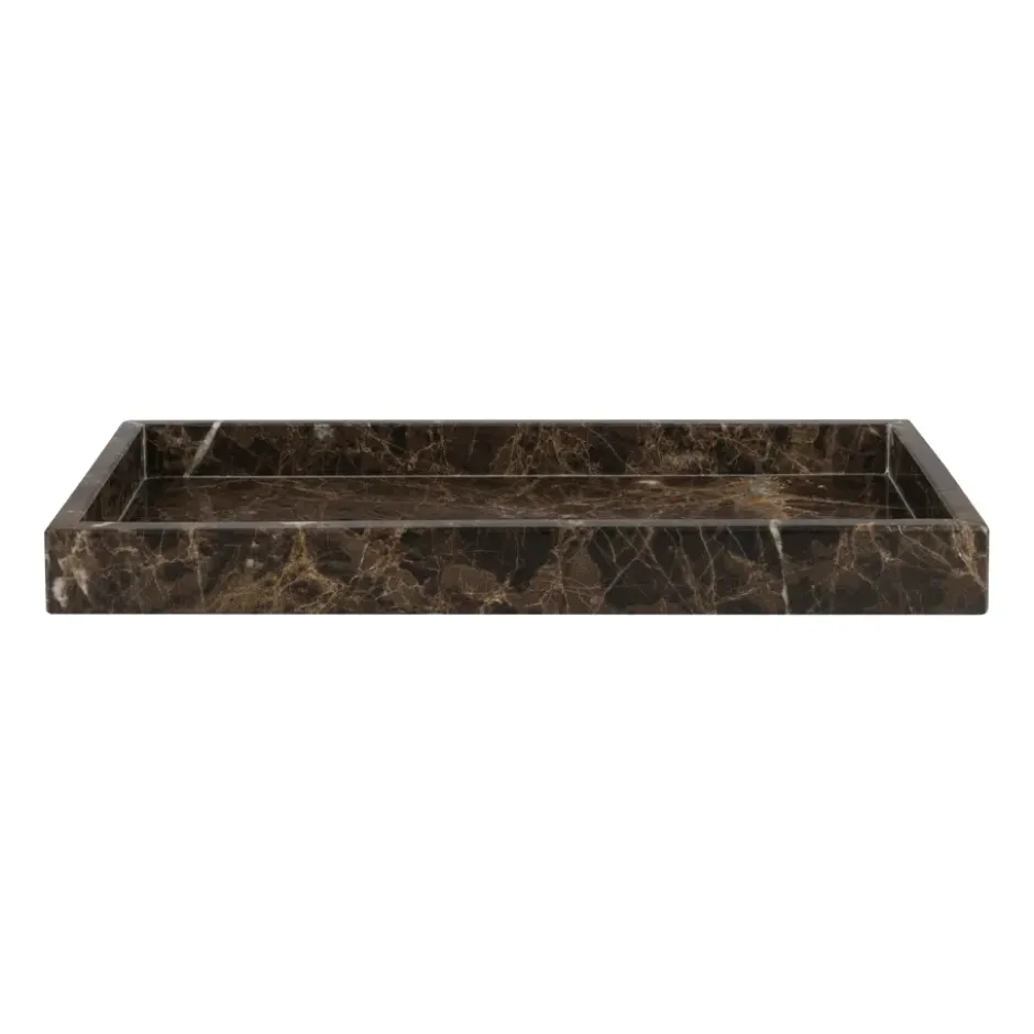 Marble koristetarjotin 16 x 31 cm, Ruskea