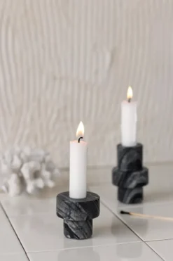 Marble kynttilänjalka 5 cm, Harmaa