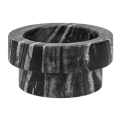 Marble kynttilänjalka pöytäkynttilälle 5 cm, Musta-harmaa