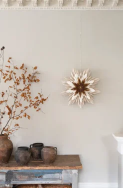 Marta adventtitähti Ø60 cm, Valkoinen-ruskea