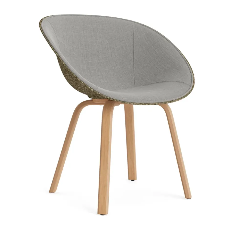 Mat Armchair käsinojatuoli etupuoliverhoiltu , Remix 133-seaweed-beech