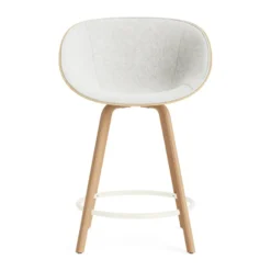 Mat Bar Armchair käsinojallinen tuoli etupuoliverhoiltu 65 cm, Hallingdal 110-hemp-beech-cream steel