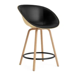 Mat Bar Armchair käsinojallinen tuoli etupuoliverhoiltu 65 cm, Ultra 41599-hemp-beech-black steel
