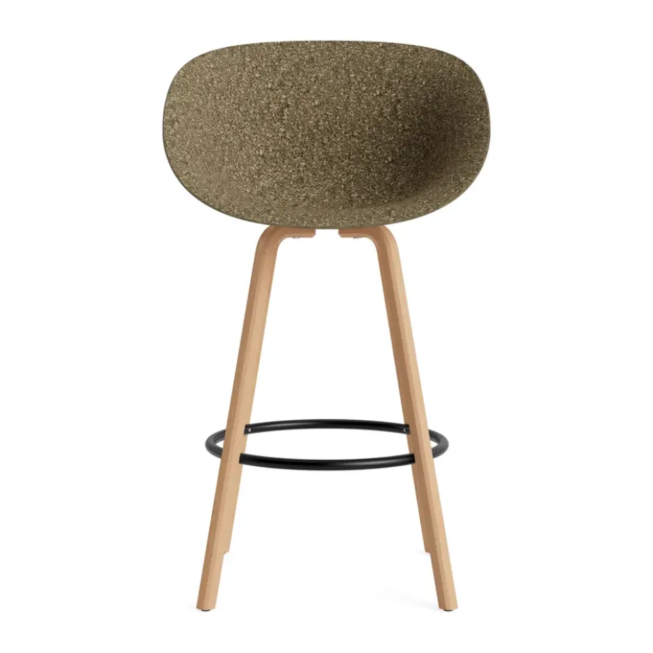 Mat Bar Armchair käsinojallinen tuoli 75 cm, Seaweed-pyökki-musta teräs
