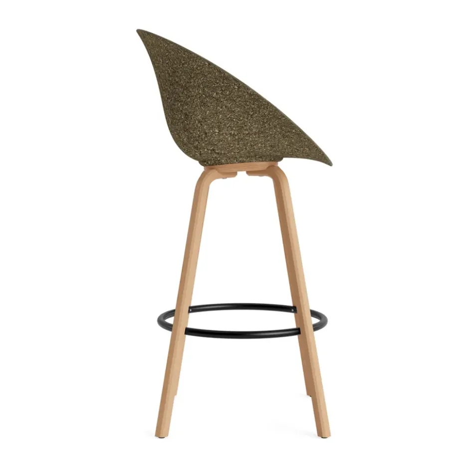 Mat Bar Armchair käsinojallinen tuoli 75 cm, Seaweed-pyökki-musta teräs