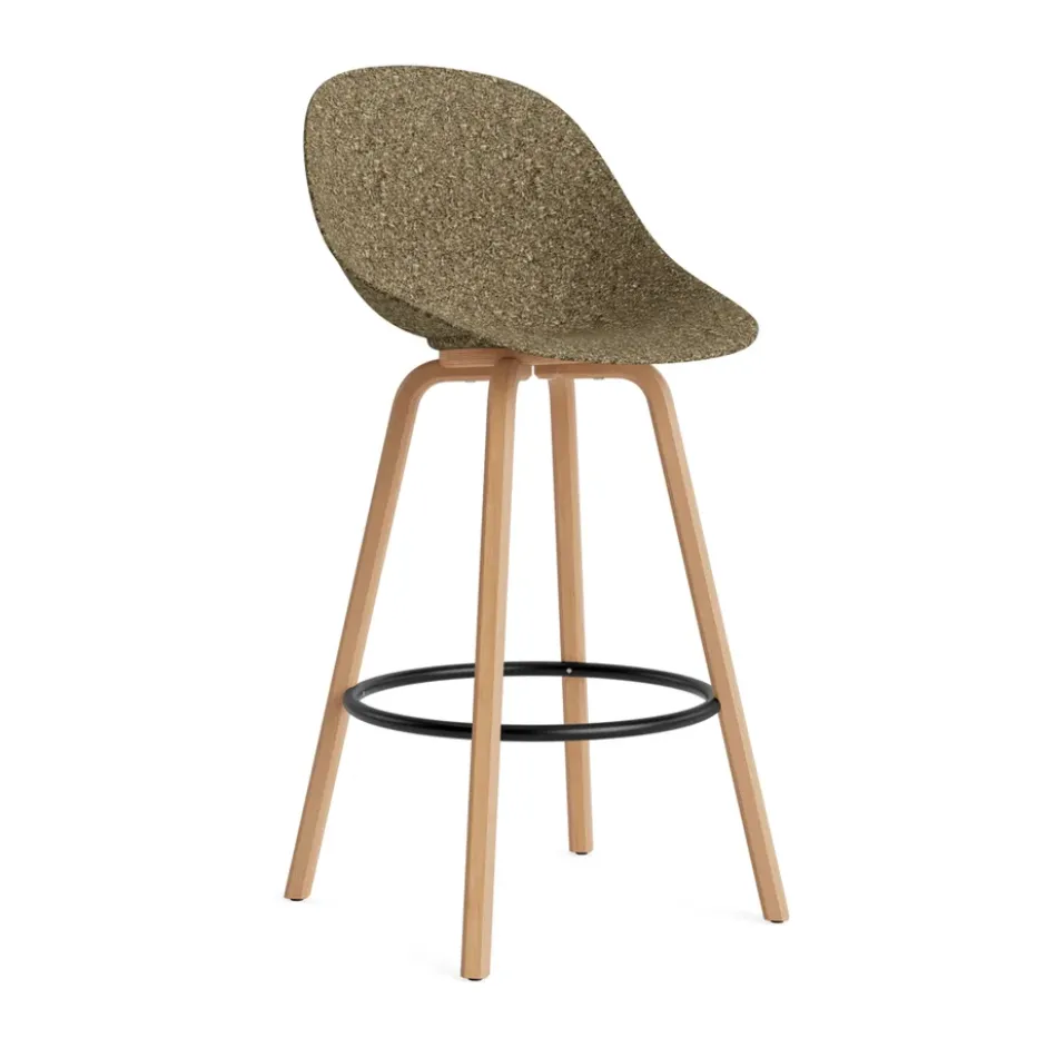 Mat Bar Chair baarituoli 75 cm, Seaweed-pyökki-musta teräs