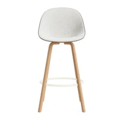 Mat Bar Chair baarituoli etupuoliverhoiltu 75 cm., Hallingdal 110-seaweed-beech-cream steel