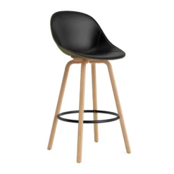 Mat Bar Chair baarituoli etupuoliverhoiltu 75 cm., Ultra 41599-seaweed-beech-black steel