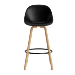 Mat Bar Chair baarituoli etupuoliverhoiltu 75 cm., Ultra 41599-seaweed-beech-black steel
