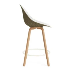 Mat Bar Chair baarituoli etupuoliverhoiltu 65 cm, Hallingdal 110-seaweed-beech-cream steel