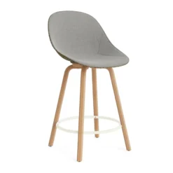 Mat Bar Chair baarituoli etupuoliverhoiltu 65 cm, Remix 133-seaweed-beech-cream steel