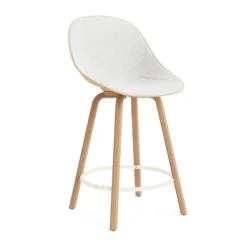 Mat Bar Chair baarituoli etupuoliverhoiltu 65 cm, Hallingdal 110-hemp-beech-cream steel