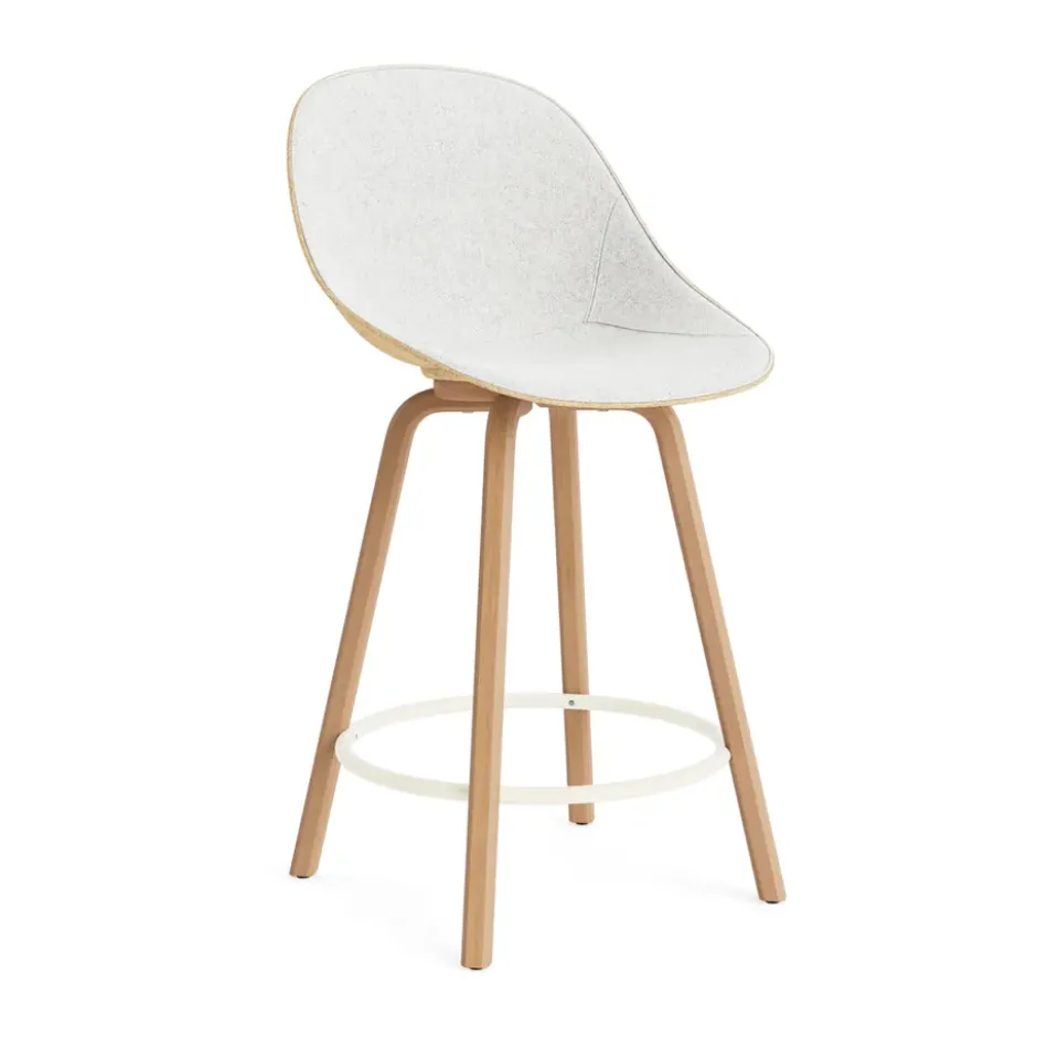 Mat Bar Chair baarituoli etupuoliverhoiltu 65 cm, Hallingdal 110-hemp-beech-cream steel