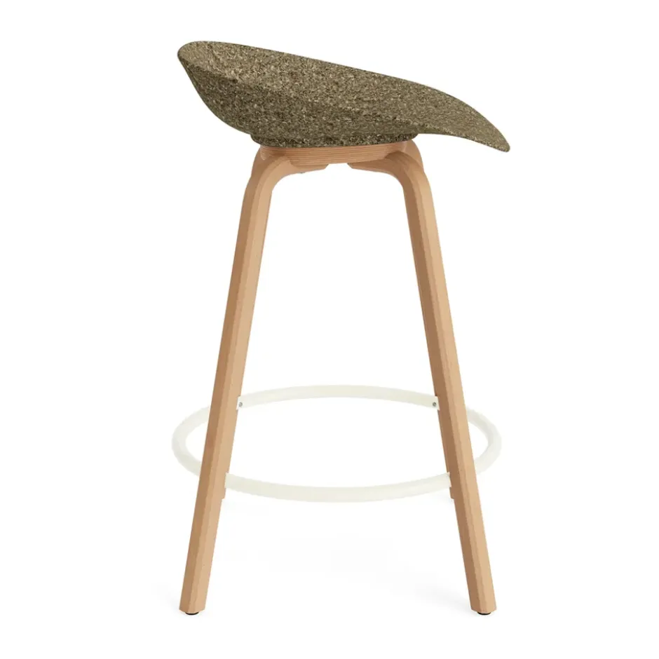 Mat Barstool baarijakkara 65 cm, Seaweed-beech-cream steel