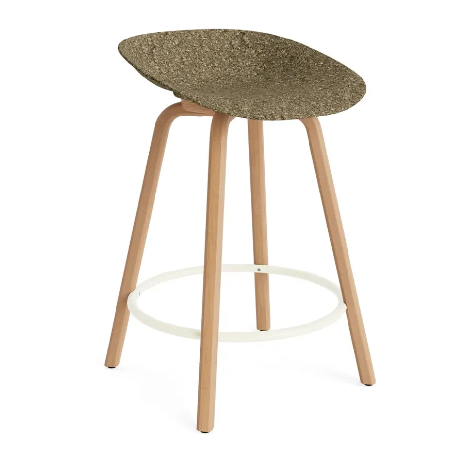 Mat Barstool baarijakkara 65 cm, Seaweed-beech-cream steel