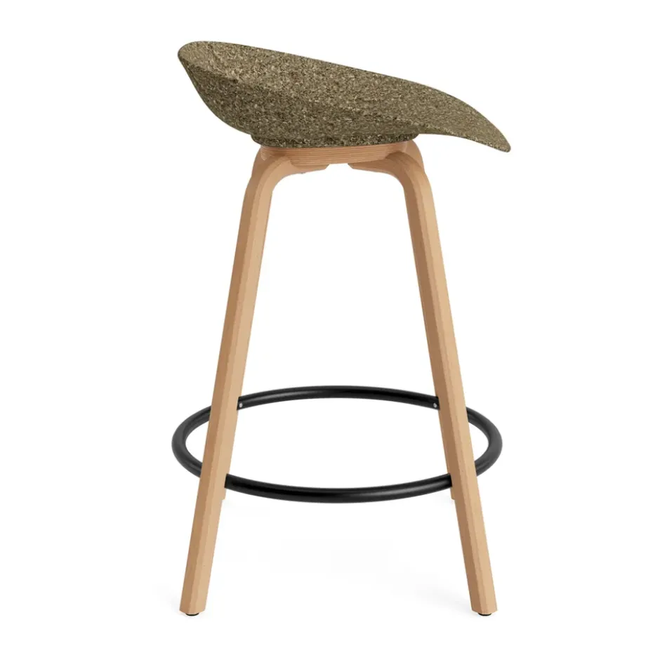 Mat Barstool baarijakkara 65 cm, Seaweed-pyökki-musta teräs