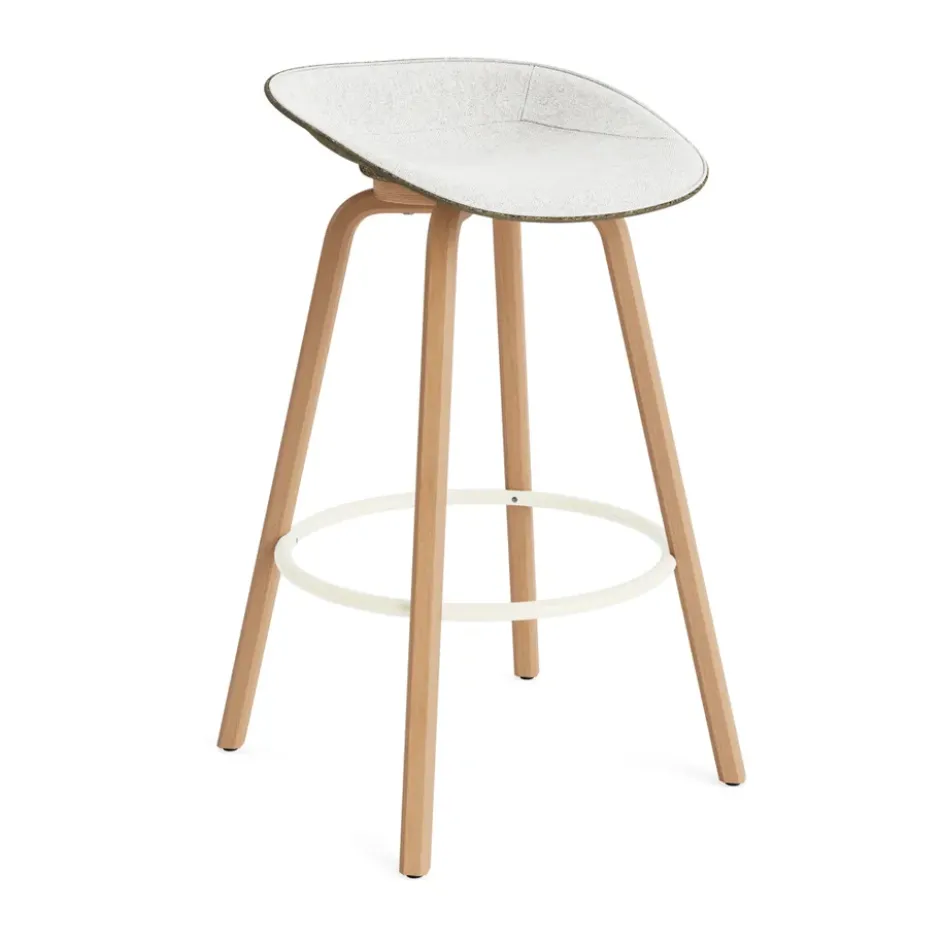 Mat Barstool baarituoli etupuoliverhoiltu 75 cm, Hallingdal 110-seaweed-beech-cream steel