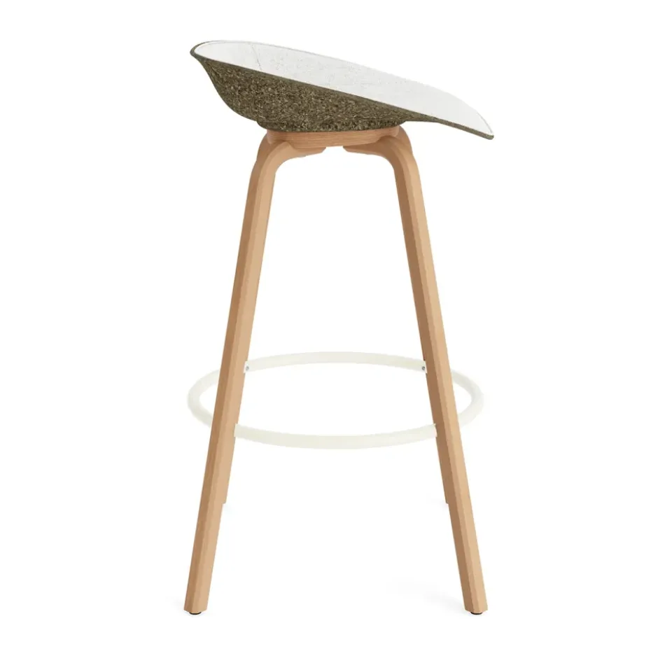 Mat Barstool baarituoli etupuoliverhoiltu 75 cm, Hallingdal 110-seaweed-beech-cream steel