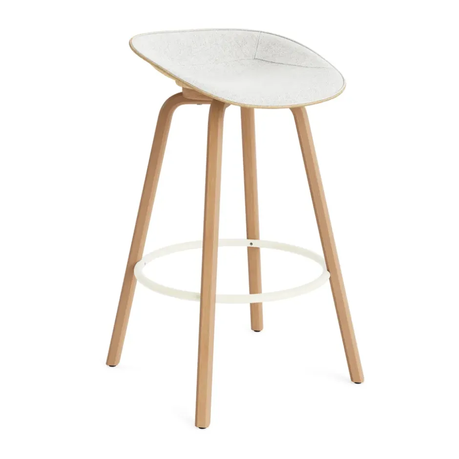 Mat Barstool baarituoli etupuoliverhoiltu 75 cm, Hallingdal 110-hemp-beech-cream steel
