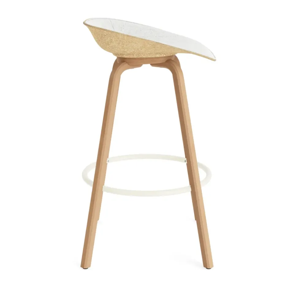 Mat Barstool baarituoli etupuoliverhoiltu 75 cm, Hallingdal 110-hemp-beech-cream steel