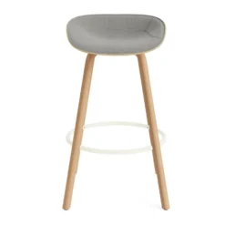 Mat Barstool baarituoli etupuoliverhoiltu 75 cm, Remix 133-hemp-beech-cream steel.