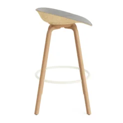 Mat Barstool baarituoli etupuoliverhoiltu 75 cm, Remix 133-hemp-beech-cream steel.