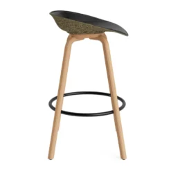 Mat Barstool baarituoli etupuoliverhoiltu 75 cm, Ultra 41599-seaweed-beech-black steel