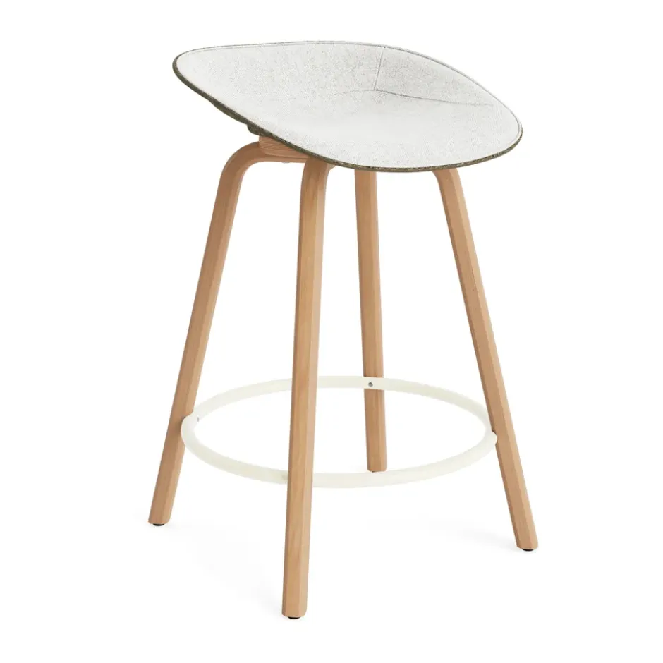 Mat Barstool baarituoli etupuoliverhoiltu 65 cm., Hallingdal 110-seaweed-beech-cream steel