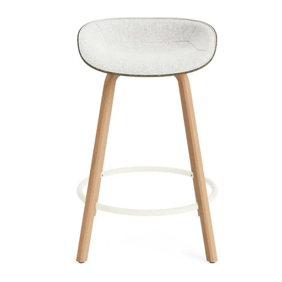 Mat Barstool baarituoli etupuoliverhoiltu 65 cm., Hallingdal 110-seaweed-beech-cream steel