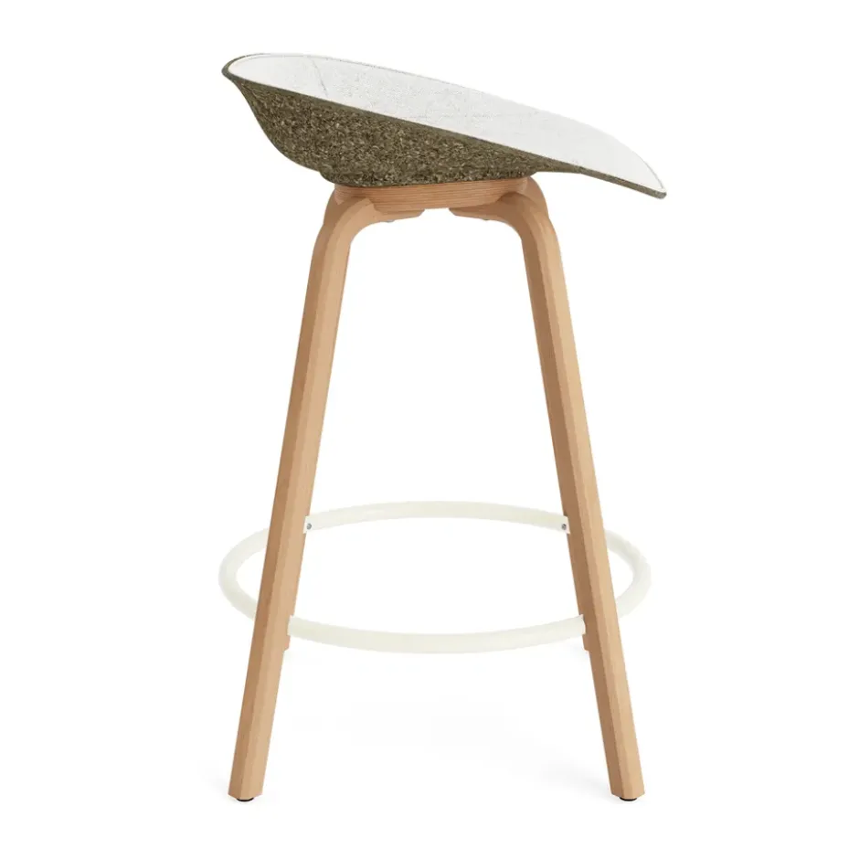 Mat Barstool baarituoli etupuoliverhoiltu 65 cm., Hallingdal 110-seaweed-beech-cream steel