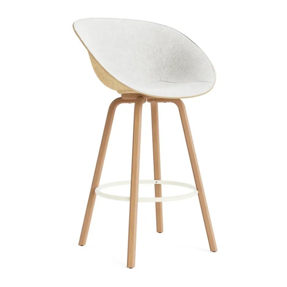 Mat käsinojatuoli etupuoliverhoiltu 75 cm, Hallingdal 110-hemp-beech-cream steel