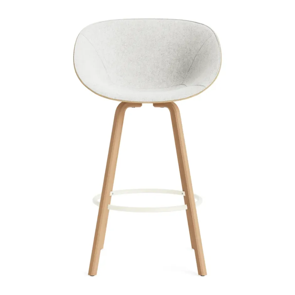 Mat käsinojatuoli etupuoliverhoiltu 75 cm, Hallingdal 110-hemp-beech-cream steel