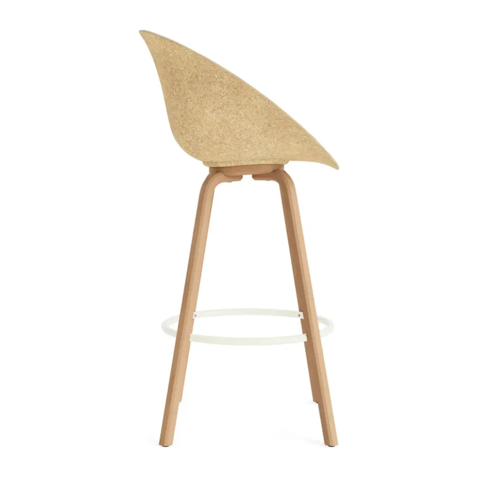 Mat käsinojatuoli etupuoliverhoiltu 75 cm, Hallingdal 110-hemp-beech-cream steel