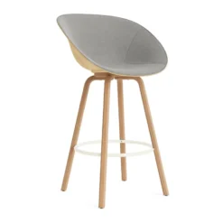 Mat käsinojatuoli etupuoliverhoiltu 75 cm, Remix 133-hemp-beech-cream steel.