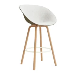 Mat käsinojatuoli etupuoliverhoiltu 75 cm, Hallingdal 110-seaweed-beech-cream steel
