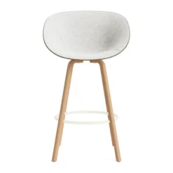 Mat käsinojatuoli etupuoliverhoiltu 75 cm, Hallingdal 110-seaweed-beech-cream steel