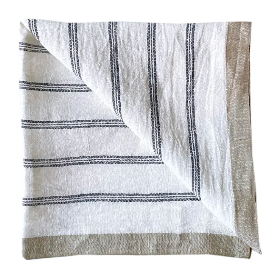Maya pellavaservetti 50x50 cm, Navy Stripe