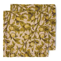 Mediterranean puuvillainen lautasliina 30 x 30 cm 2-pakkaus, Olive