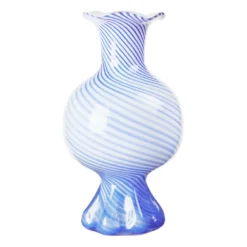 Mella maljakko 30 cm, Intense blue-off white
