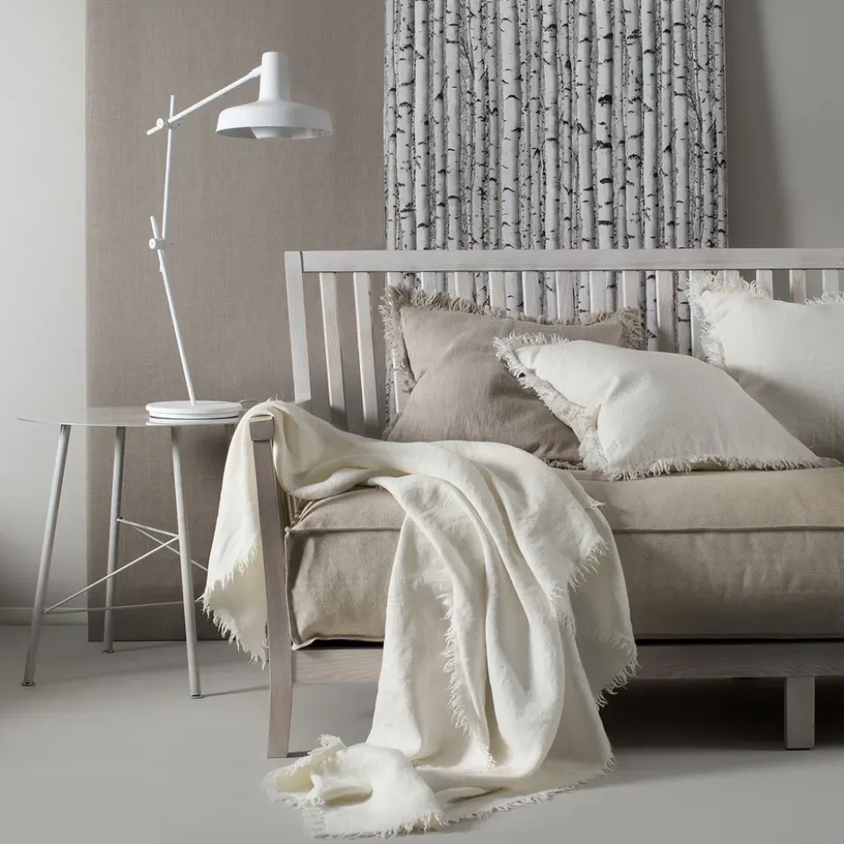 Merlin pellavahuopa 130 x 170 cm, Off-white (valkoinen)