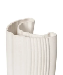 Moire maljakko 19 x 30 cm, Off-white